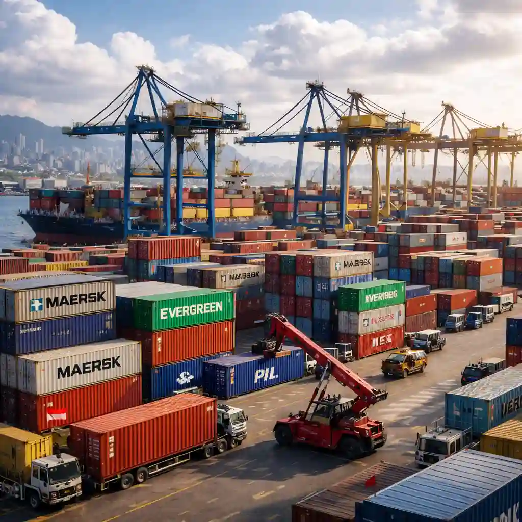 Map and logistics information for importing charcoal briquettes from Indonesia including ports and documentation requirements